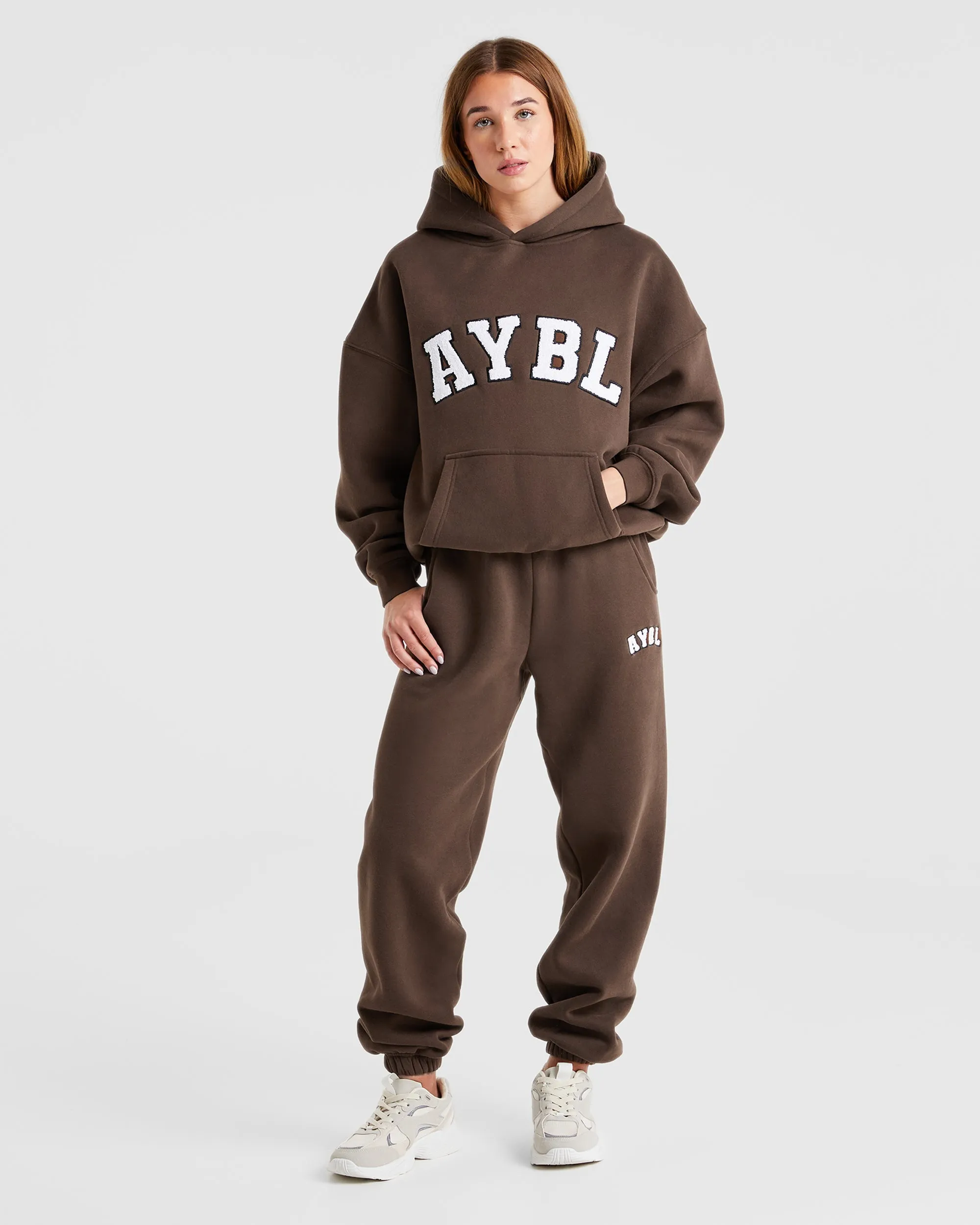 Varsity Oversized Joggers - Brown