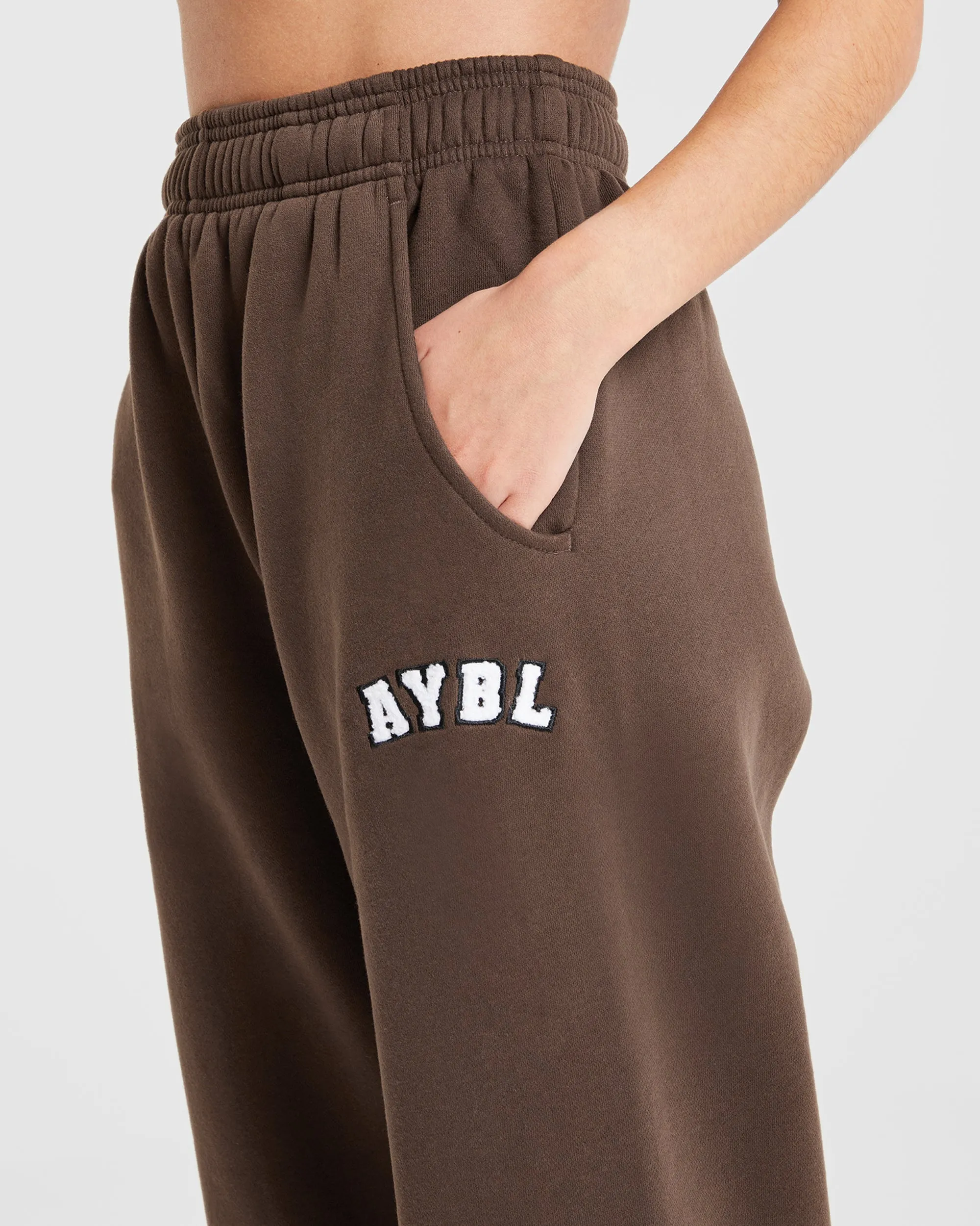 Varsity Oversized Joggers - Brown