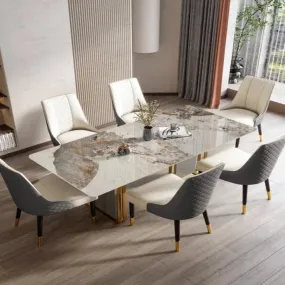 Volvo Luxury 6 Seater Dining Table in Golden Stainless Steel