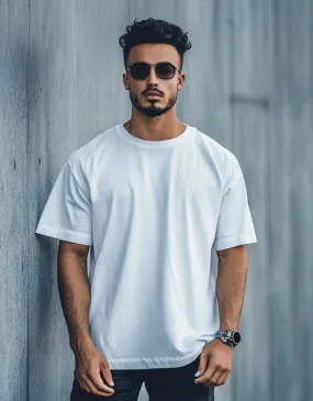 White Solid Oversized T-shirt