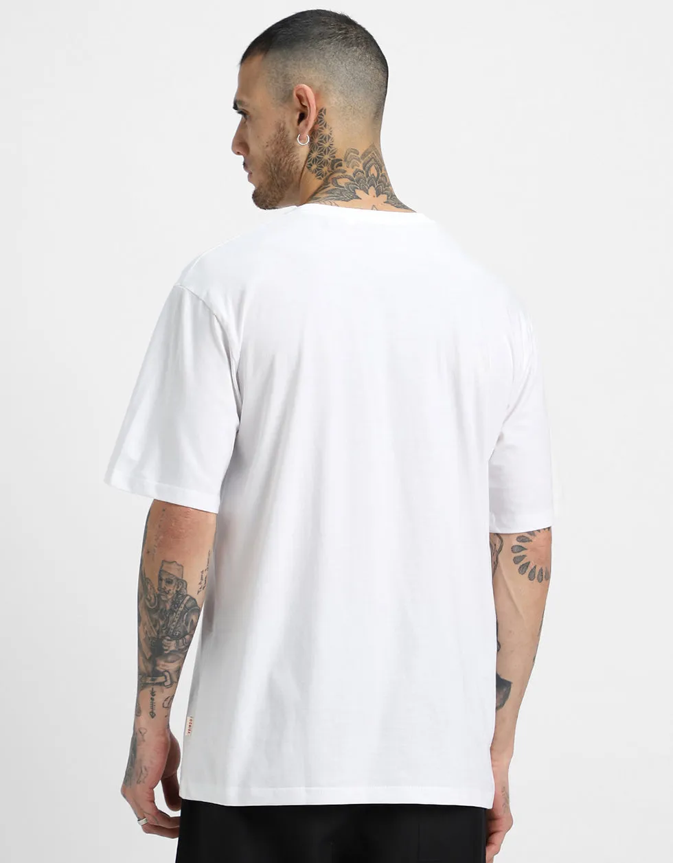 White Solid Oversized T-shirt