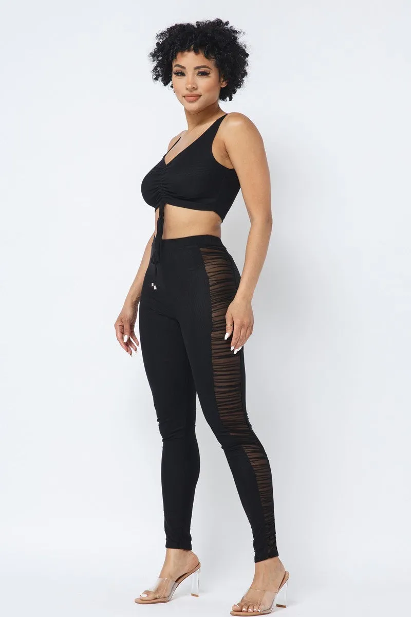 Wholesale Sheer Mesh Legging Set