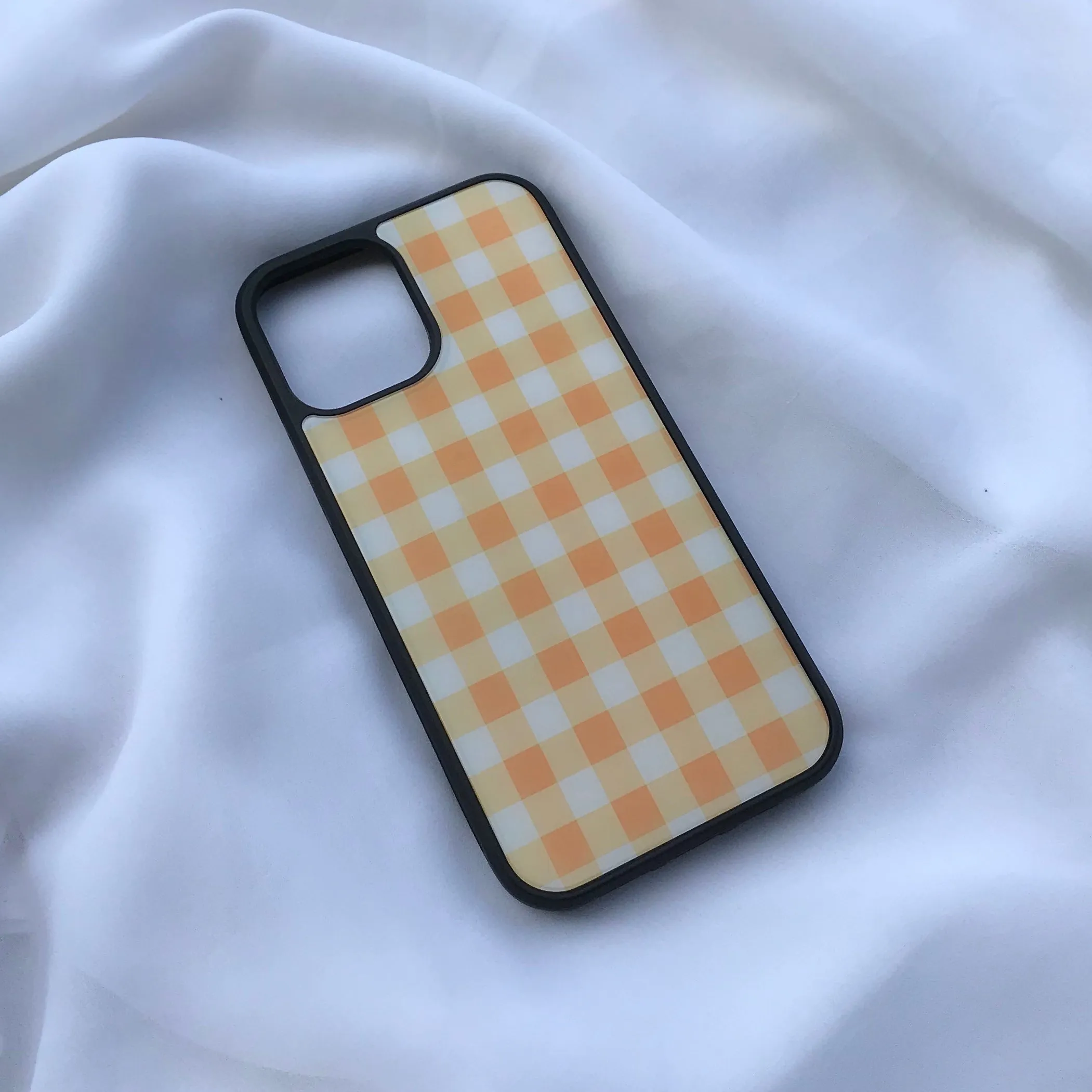 Yellow Plaid Glass Case